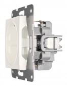 Insert priza, cu protectie, cleme elastice, alb