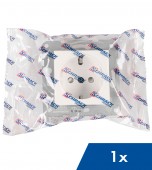 Insert priza, cu protectie, cleme elastice, alb