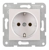 Insert priza, cu protectie, conexiune elastica, argintiu