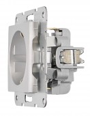 Insert priza, cu protectie, conexiune elastica, argintiu