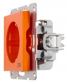 Insert priza, cu protectie, portocalie, cleme elastice