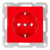 Insert priza, cu protectie, rosu, cleme elastice