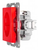 Insert priza, cu protectie, rosu, cleme elastice
