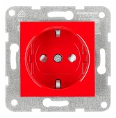 Insert priza, cu protectie, rosu, cleme elastice