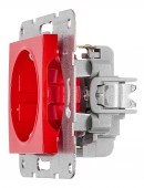 Insert priza, cu protectie, rosu, cleme elastice