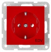 Insert priza, cu protectie, rosu, cleme elastice, EDV