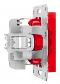 Insert priza, cu protectie, rosu, cleme elastice, EDV