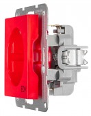 Insert priza, cu protectie, rosu, cleme elastice, EDV