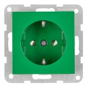 Insert priza, cu protectie, verde, cleme elastice