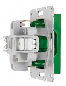 Insert priza, cu protectie, verde, cleme elastice