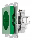 Insert priza, cu protectie, verde, cleme elastice