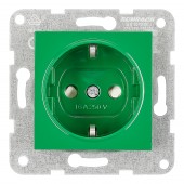 Insert priza, cu protectie, verde, cleme elastice