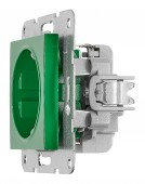 Insert priza, cu protectie, verde, cleme elastice