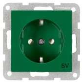 Insert priza, cu protectie, verde, cleme elastice, SV