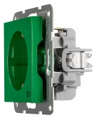 Insert priza, cu protectie, verde, cleme elastice, SV