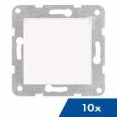 Insert priza, cu protectie,cu capac, cleme elastice, alb