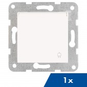 Insert priza, cu protectie,cu capac, cleme elastice, alb