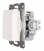 Insert priza, cu protectie,cu capac, cleme elastice, alb