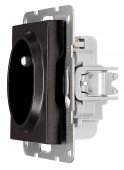 Insert priza, pin PE, cleme elastice, negru