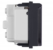 Insert priza, pin PE,prot. marita,capac,16A,cl. surub,negru