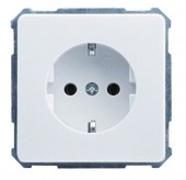 Insert priza ST cu PE, conex. elastica, alb