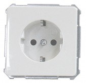 Insert priza ST cu PE+ siguranta copii, conex. elastica, alb