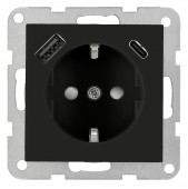 Insert priza USB A+C, 2.1A, negru