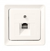 Insert priza Western-Electric pt.buton para cu fir, alb-pur
