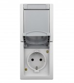 Intrerupator cap-scara+priza PE capac,16A, m vert,PT,IP54