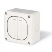 Intrerupator dublu aplicat 10A IP66 alb Protecta – SCAME | 137.5021