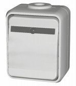 Intrerupator simplu cu bec IP44, gri/gri
