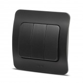 Intrerupator triplu 10A negru mat Jazz - ELBI