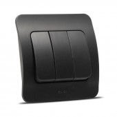 Intrerupator triplu 10A negru mat Jazz - ELBI