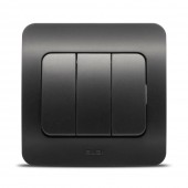 Intrerupator triplu 10A negru mat Jazz - ELBI