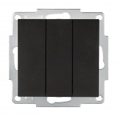 Intrerupator triplu 10A negru Vesna - LEZARD