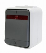 Intreruptor 2p cu lampa control IP44, gri/gri
