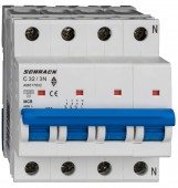 Intreruptor automat AMPARO 10kA, C 32A, 3+N