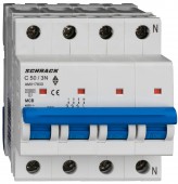 Intreruptor automat AMPARO 10kA, C 50A, 3+N