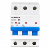 Intreruptor automat modular (MCB) AMPARO 6kA, C 20A, 3-poli