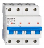 Intreruptor automat modular (MCB) AMPARO 6kA, C 20A, 3P+N