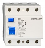 Intreruptor diferential AMPARO (10kA), 25A, 4-poli, 300mA