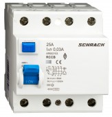 Intreruptor diferential AMPARO (10kA), 25A, 4-poli, 30mA