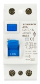 Intreruptor diferential AMPARO (10kA), 40A, 2-poli, 100mA