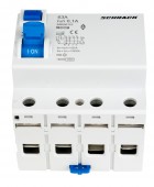Intreruptor diferential AMPARO (10kA), 63A, 4-poli, 100mA