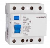 Intreruptor diferential AMPARO (10kA), 63A, 4-poli, 300mA