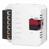 KNX-TP audio interface with MP3,tones & scenes,binary inputs