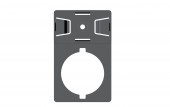 Label holder 27x15mm, hole size Ø22mm, adhesive, black