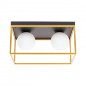 Lustra Luma 2XE27 IP20, negru+auriu, Erste