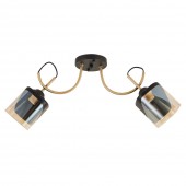 Lustra Smoky 2XE27 IP20, negru+auriu, Erste