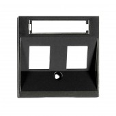 Masca 2 porturi RJ45, Toolless Line, negru